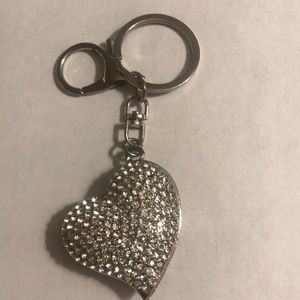 Silver heart with crystal details